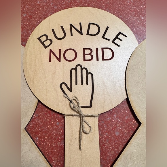 Customized Handmade Wood “Bundle No Bid” signs approx 9-11” tall - Picture 11 of 13